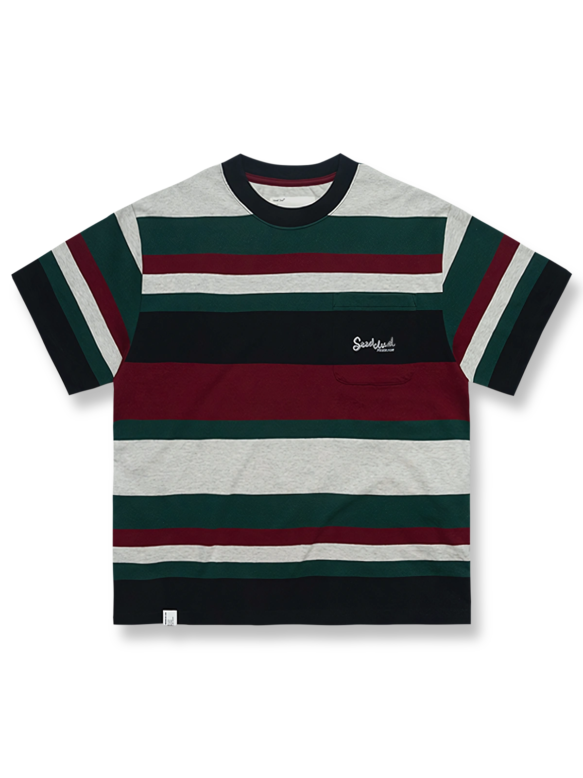 ストライプショートスリーブTシャツの正面図