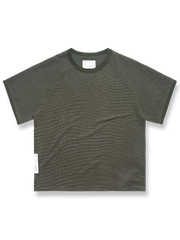 製品画像: 配色ワッフル編みショートスリーブTシャツの正面