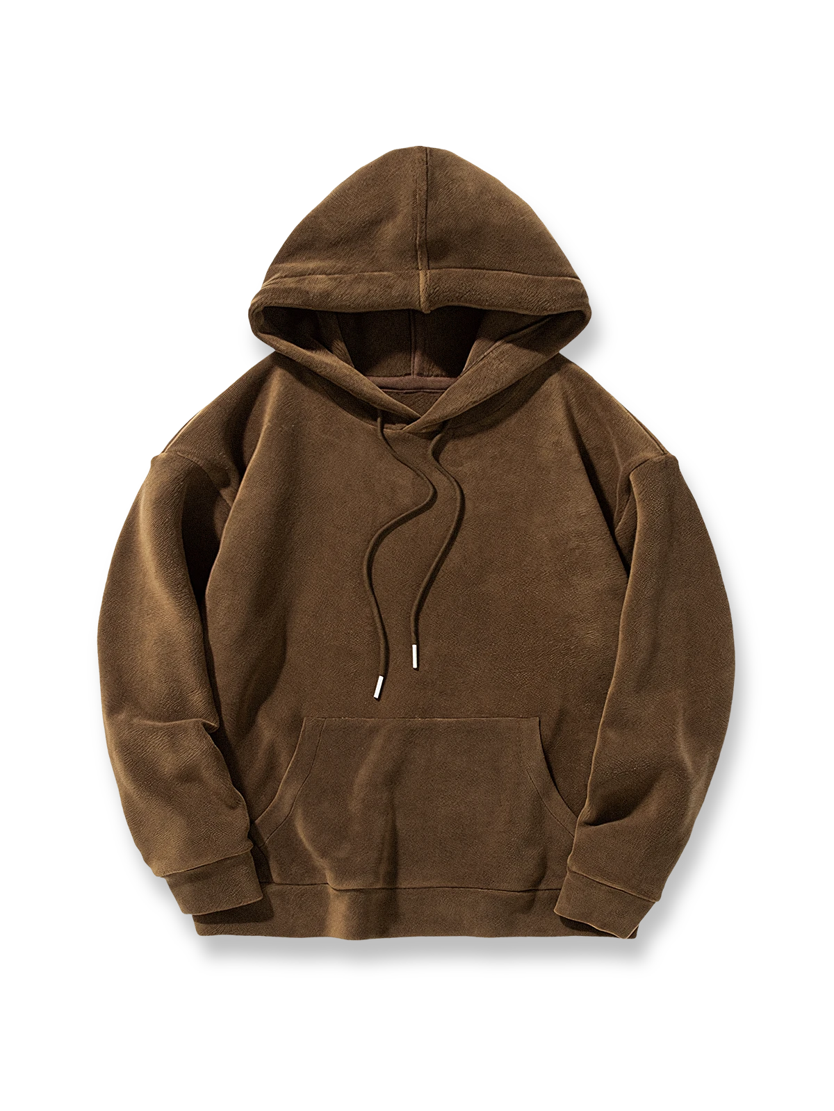 製品画像：
5色のカラーバリエーションが揃った厚手裏起毛フード付きパーカー。柔らかく肌に優しい手触りで、通気性も良好。寒い季節にぴったりな保温性を提供し、ゆったりとしたシルエットで快適な着心地。クラシックで実用性とファッション性を兼ね備えたデザイン。

詳細画像：
厚手の裏起毛素材を使用したフード付きパーカー。ポリエステル素材で作られており、肌に優しく、保温性が高い。ドローコード付きのフードデザインで、機能性とトレンド感を両立。