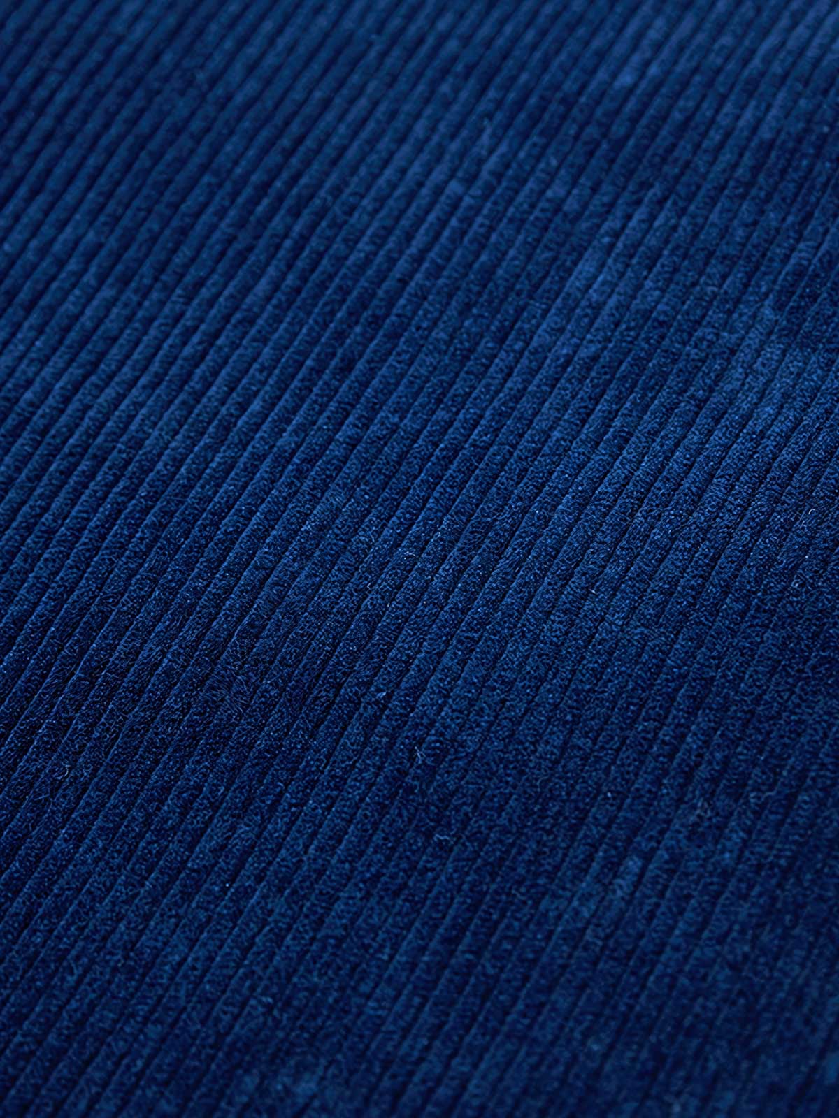  藍染め手作り植物染め特厚コーデュロイカジュアルスーツ細部展示図