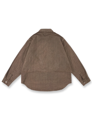 古法草木染めルーズフィットレイヤード風長袖シャツ