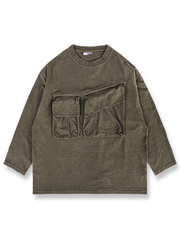 草木染めダブルポケット長袖Tシャツ正面図