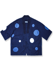 手作りタイダイ染めルーズはんてんの前面が見える商品画像