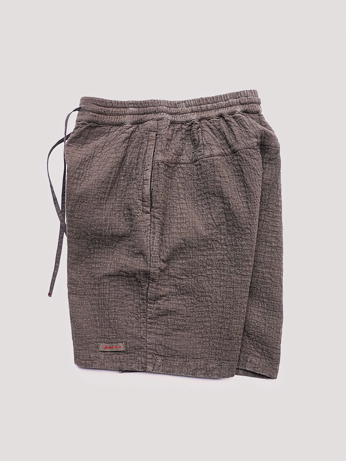 手工古法植物染め剣道刺し子ショートパンツの正面図