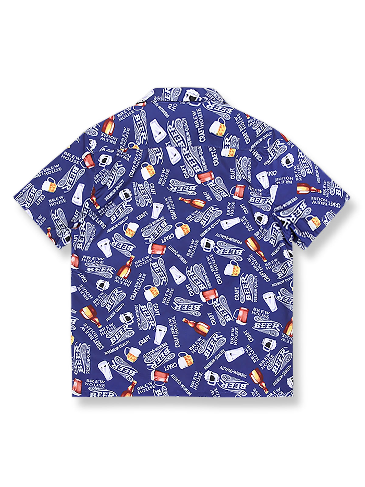 ビールパーティープリントハワイアンシャツ正面展示