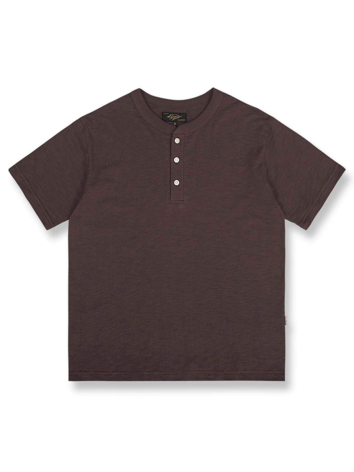 定番スラブコットン ヴィンテージ ヘンリーネック Tシャツ正面展示