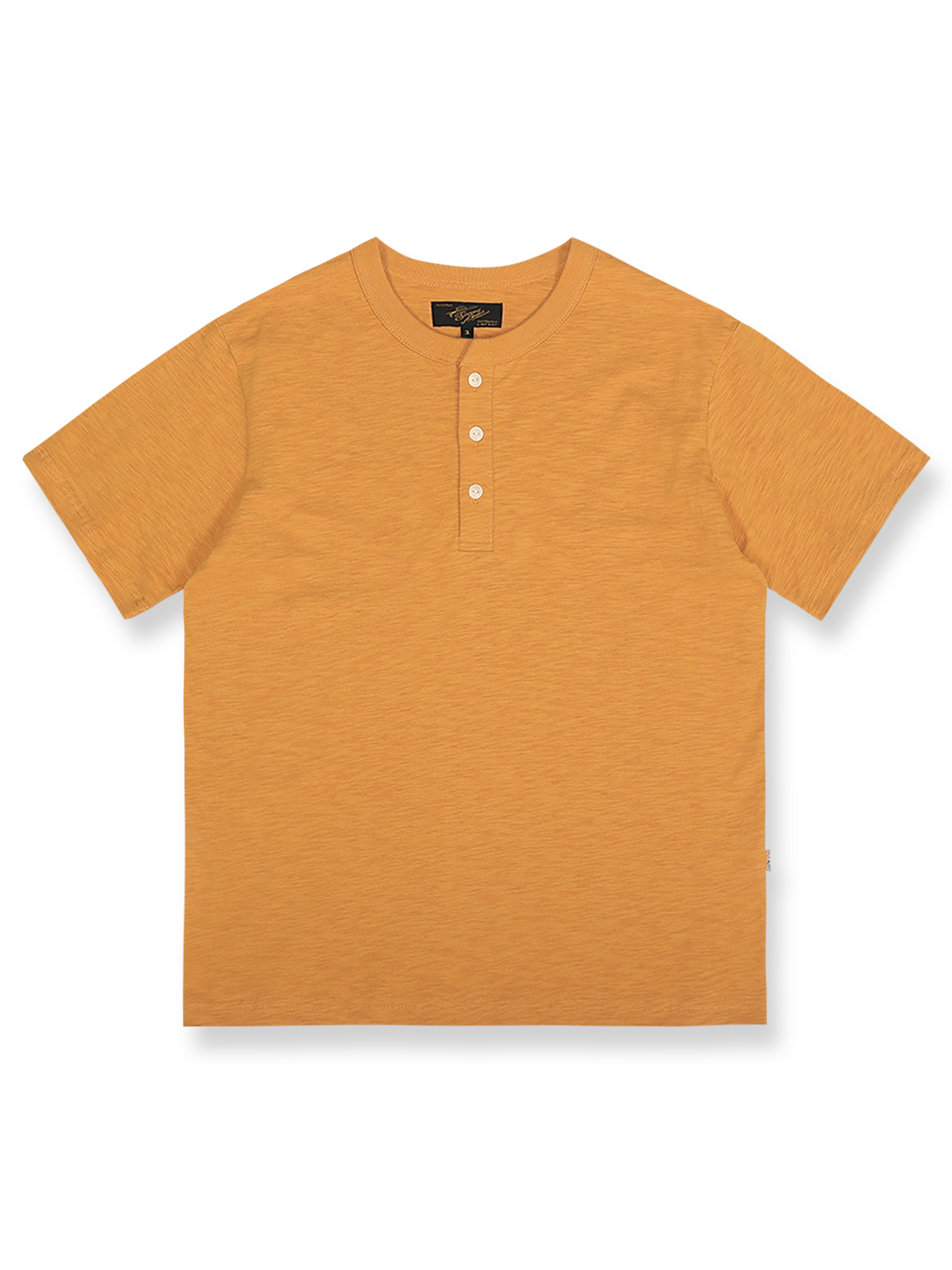 定番スラブコットン ヴィンテージ ヘンリーネック Tシャツ正面展示