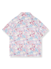 巻貝&貝殻&ヒトデ ハワイアンカジュアルショートスリーブシャツの全景画像