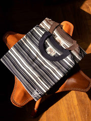 ボートオールロゴ刺繍 ストライプTシャツ