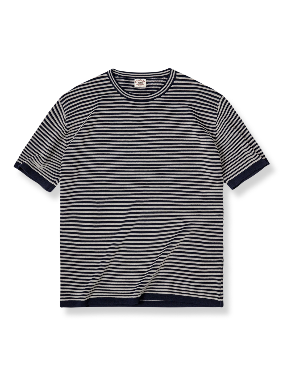 立体織り ストライプ マリンカラーTシャツ