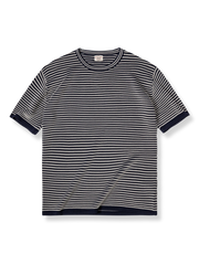立体織り ストライプ マリンカラーTシャツ