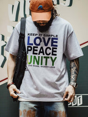 レターフロッキープリント半袖Tシャツ