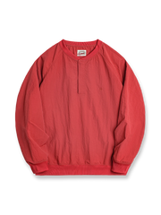 味わい深いパープルのベースボールスウェット
