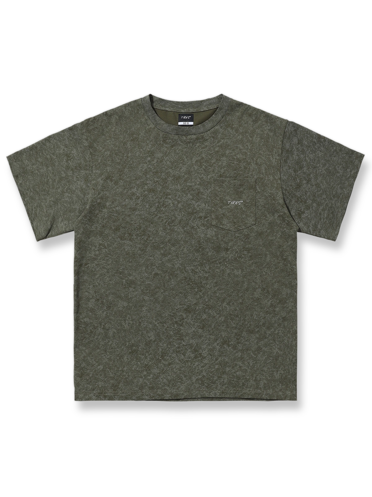 復古風バティック染め半袖Tシャツ正面図