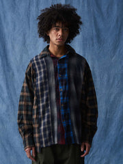 パッチワークチェック柄 コットンシャツ
