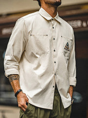 【再入荷】アメリカンインディアン×トーテム刺繍 レトロ長袖シャツ