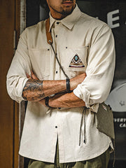 【再入荷】アメリカンインディアン×トーテム刺繍 レトロ長袖シャツ