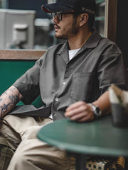 ドロップショルダーコットン 半袖シャツ