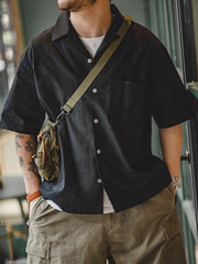 ドロップショルダーコットン 半袖シャツ