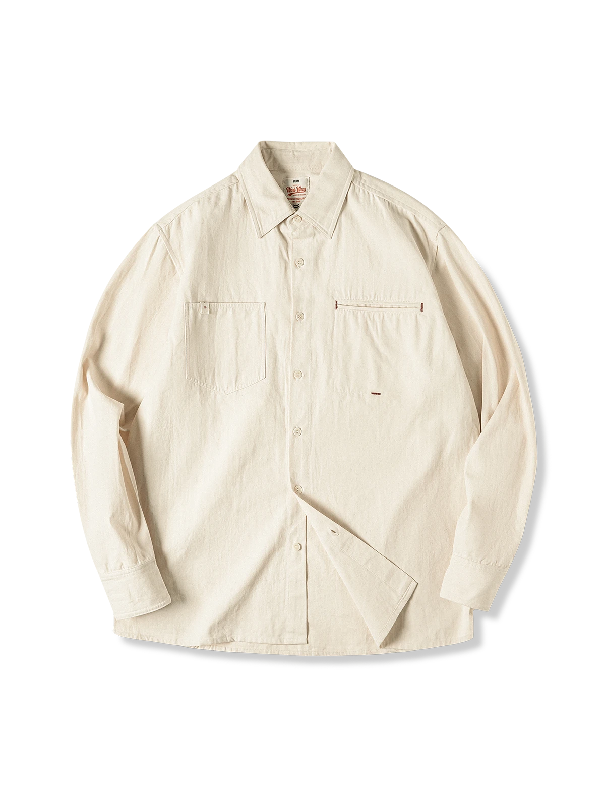 ユニーク ポケット フレンチ ワークシャツ