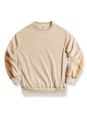 コントラストカラー フリースパッチワークスウェット