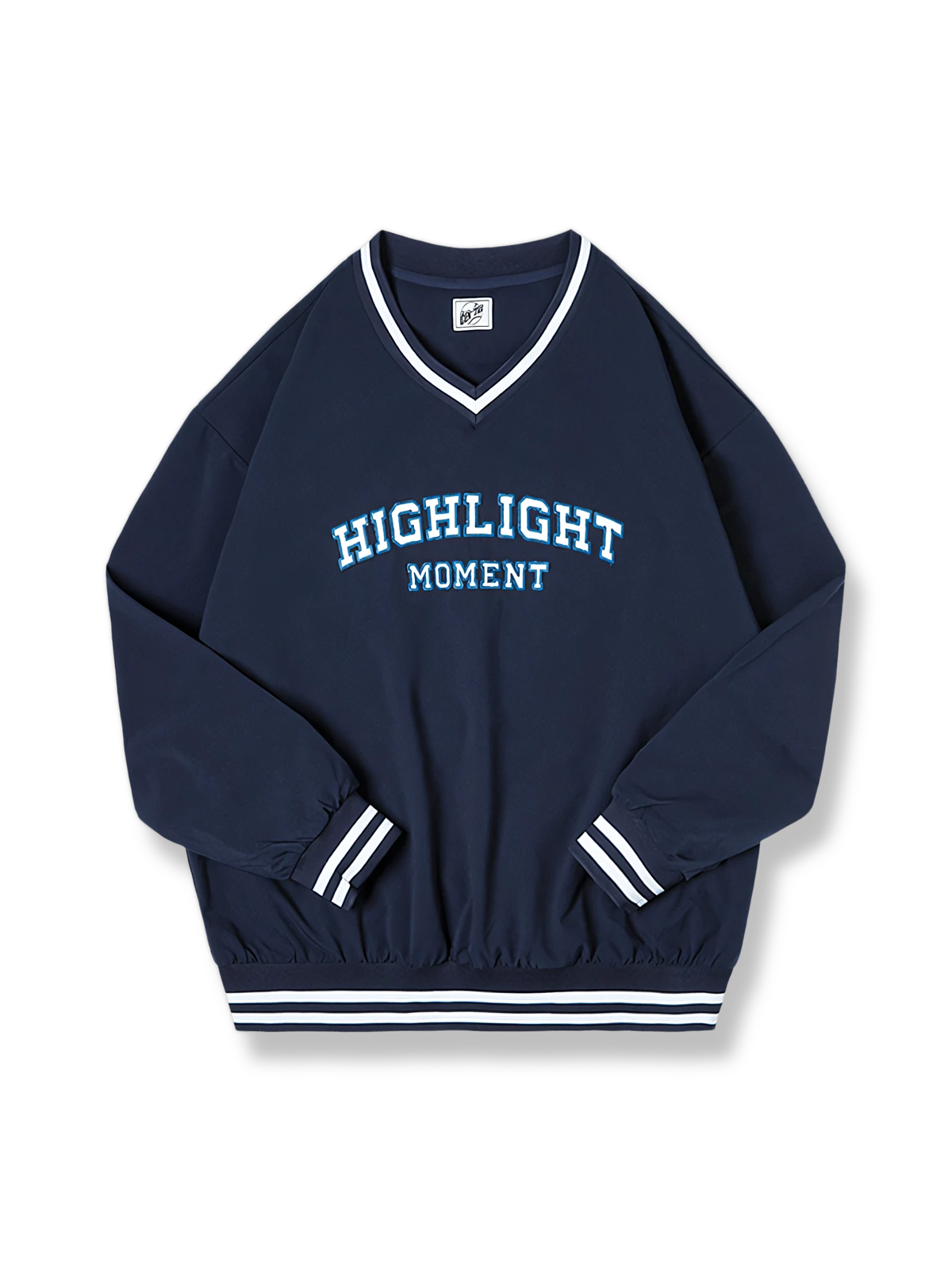 アイビー刺繍 入り  Vネックスウェット