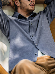 微起毛 Uステッチ ワークシャツ