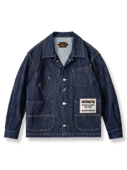 オープンカラー 4ポケットデニムジャケット