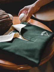 ダークグリーン色 刺繍ポロシャツ