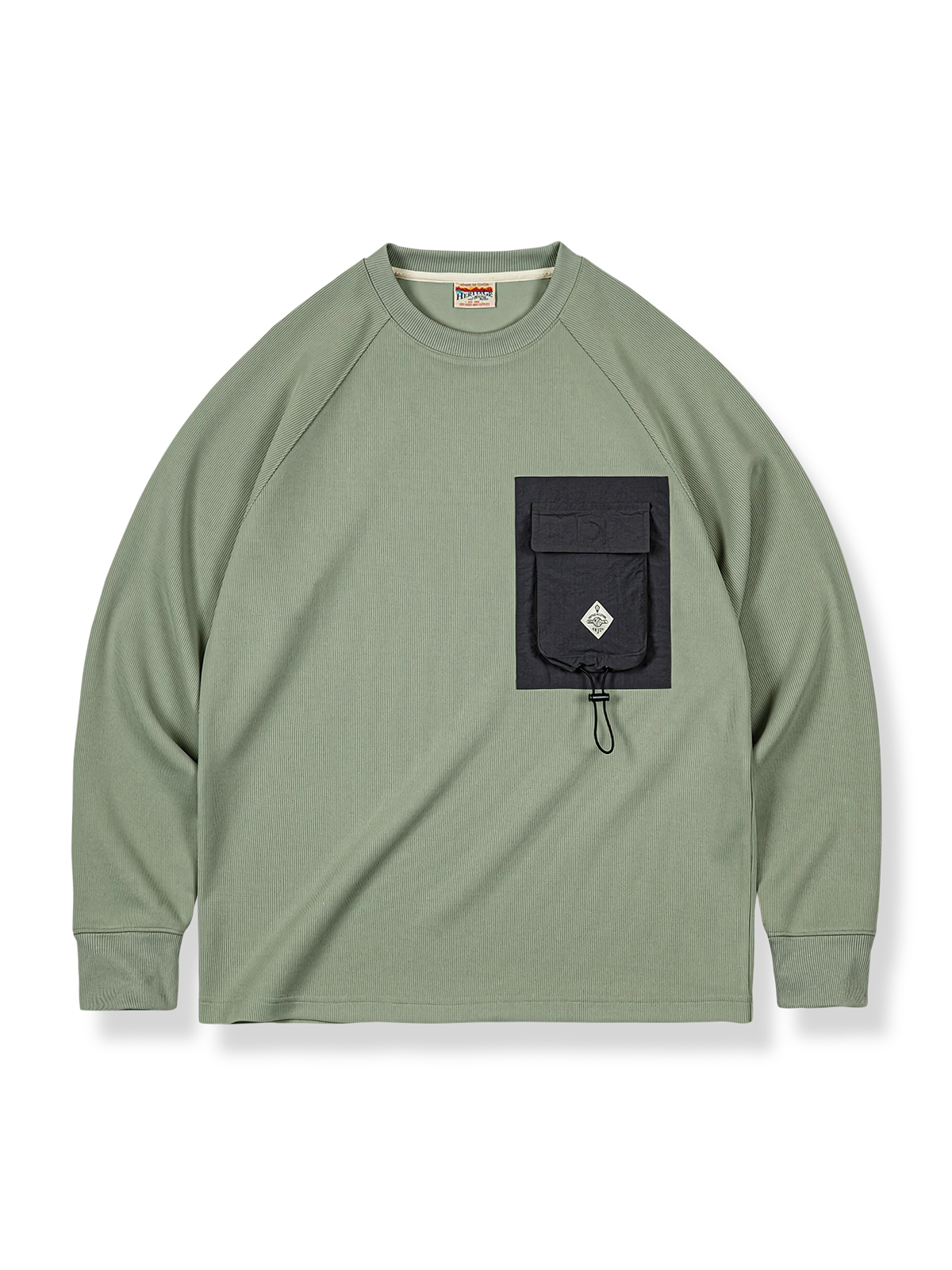 機能ポケットコンビ　配色切り替え長袖Tシャツ