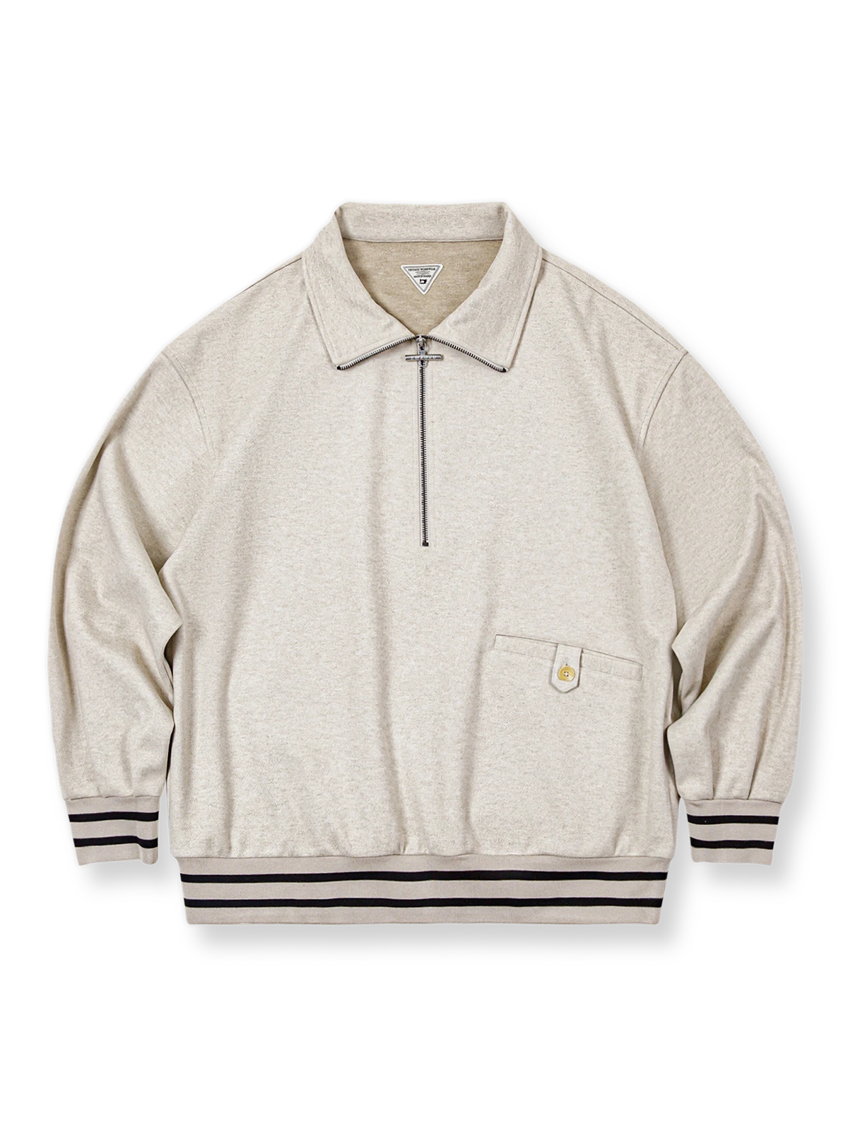 ハーフジップカラー スウェット