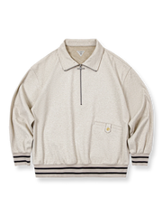 ハーフジップカラー スウェット