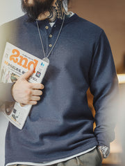 ヘンリーネック  ワッフル Tシャツ