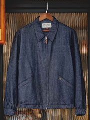 ワッフル編みデニムコーチジャケット