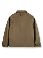 製品画像
消防バックルキャンバスジャケット、ユニークな金属製ロブスタークランプ、ラグランスリーブのゆったりとしたカッティング、伝統的な消防服デザインと精緻な工芸感を融合

詳細画像
金属製ロブスタークランプとラグランスリーブのディテール、背中の中央縫い合わせデザイン、ブラウンコットン素材で厚手で耐久性があり、通気性も確保