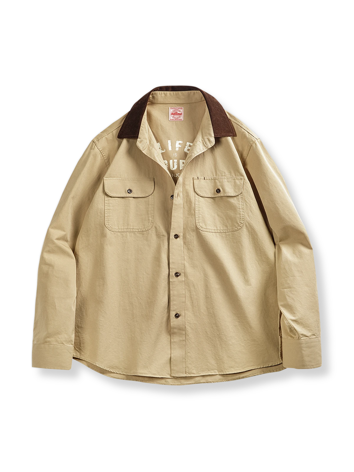 コーデュロイ襟 ワークシャツ