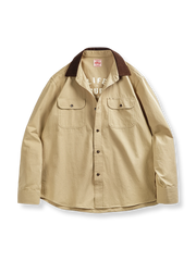 コーデュロイ襟 ワークシャツ