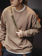 ワッフルグリッド長袖スウェット