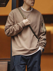 ワッフルグリッド長袖スウェット