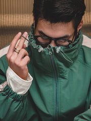 ダブルファスナーデザイン 配色切替 ジャケット