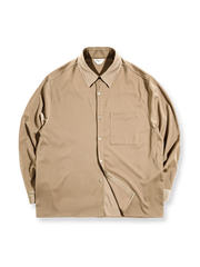 サテン 長袖シャツ