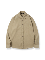 コーデュロイミリタリーグリーン長袖シャツ