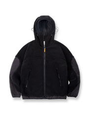 フード付き パッチワーク フリース裏地 中綿ジャケット