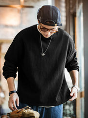 毛織りテクスチャーニットセーター