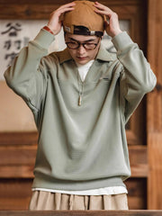 ワッフル編み Vネックポロシャツ