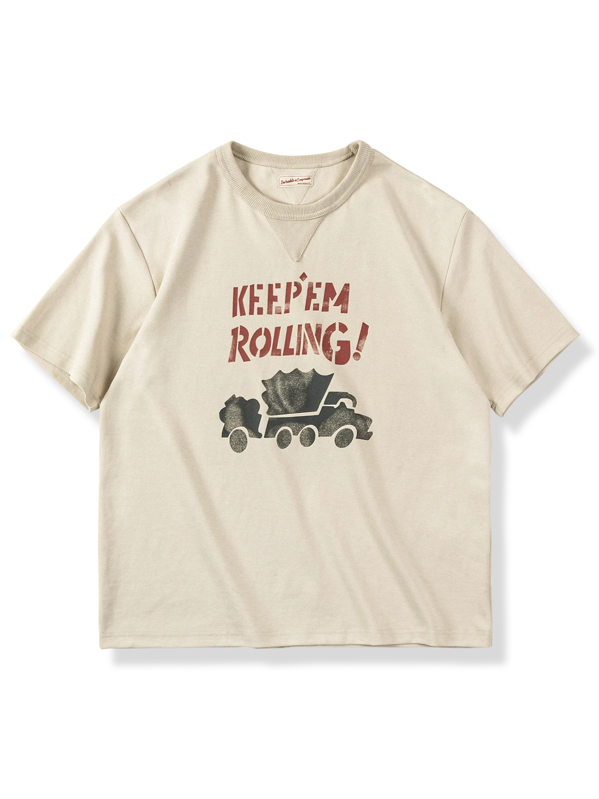 「KEEP’EM ROLLONG」プリントTシャツ