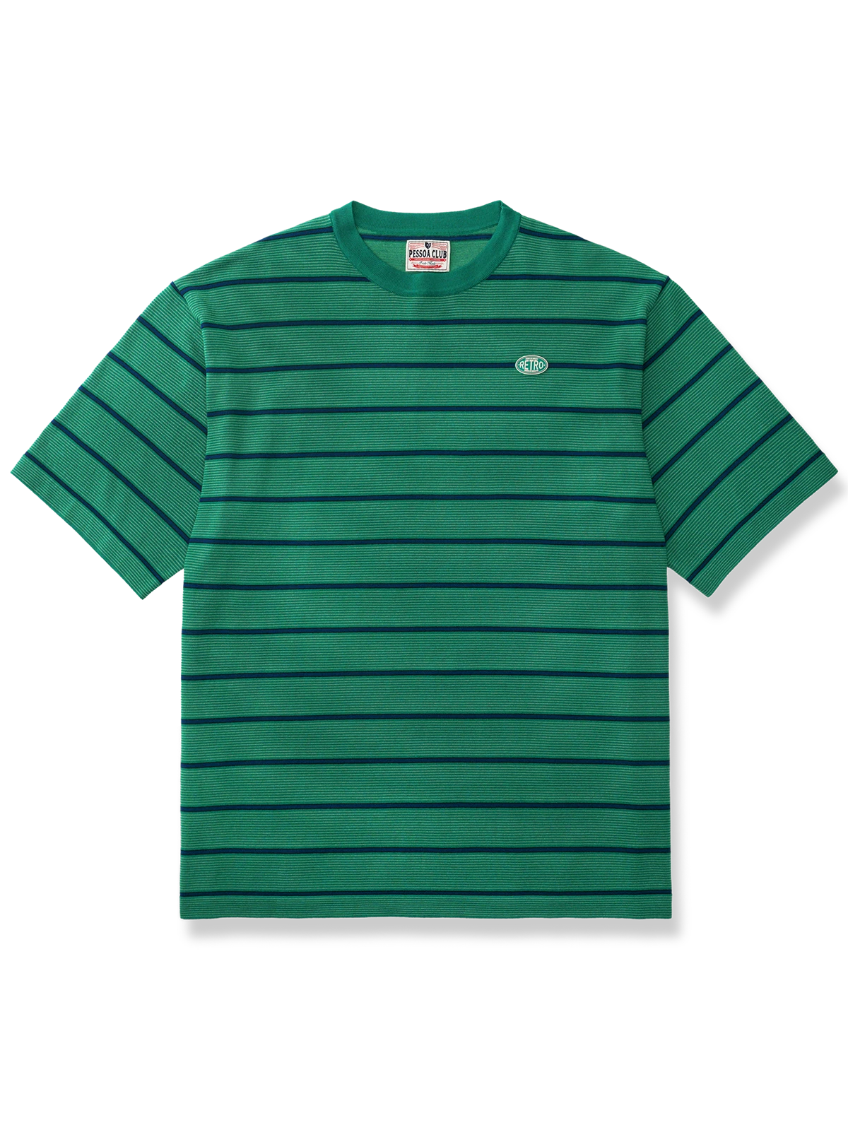 横縦 ストライプ柄 半袖Tシャツ