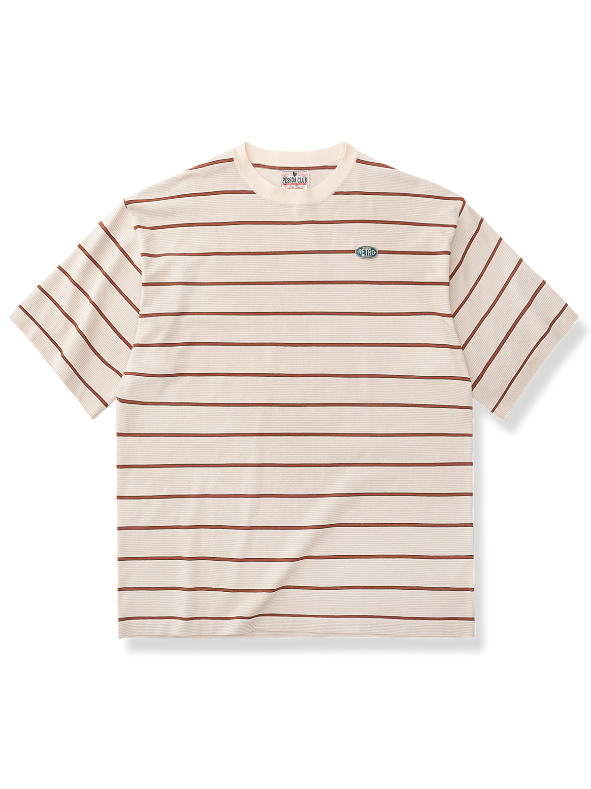横縦 ストライプ柄 半袖Tシャツ