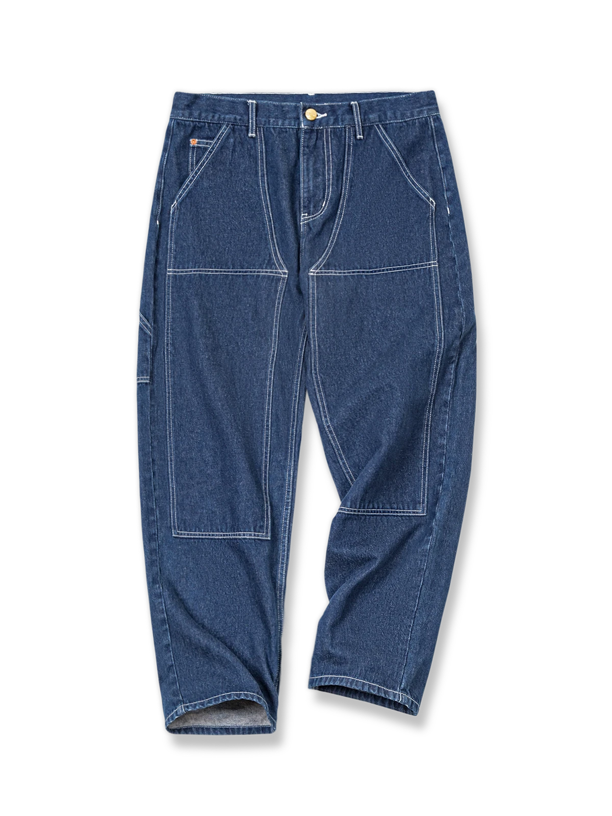 ウォッシュ 加工デニム テーパードパンツ