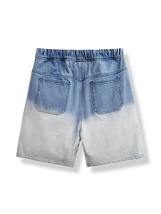  ヴィンテージグラデーションブルーウォッシュデニムショーツ全体図